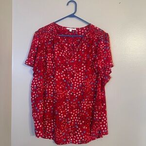 Fun 2 Fun - Floral Red Women's Top